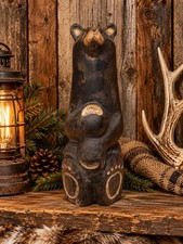 Jeff Fleming Bear Solid Wood Carving BIG SKY CARVERS 24  BAREFOOT BEAR Decor