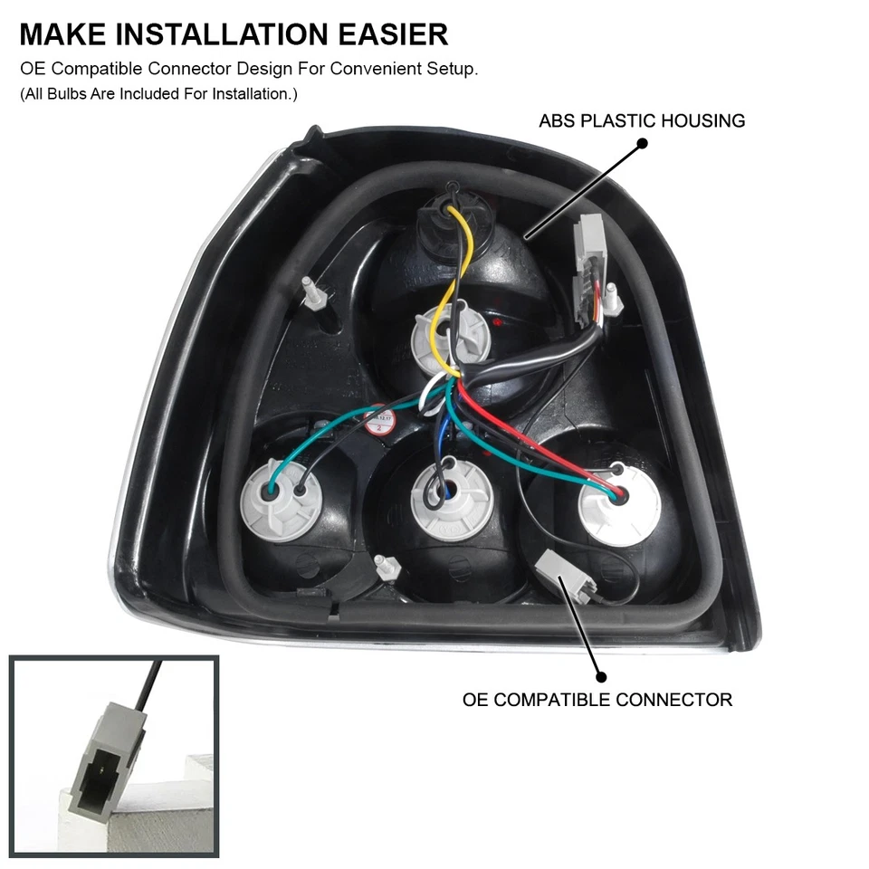 Black Fits 1993-1998 Volkswagen Golf MK3 Tail Lights Brake Lamp Left+Right 93-98 Foto 4 de 4