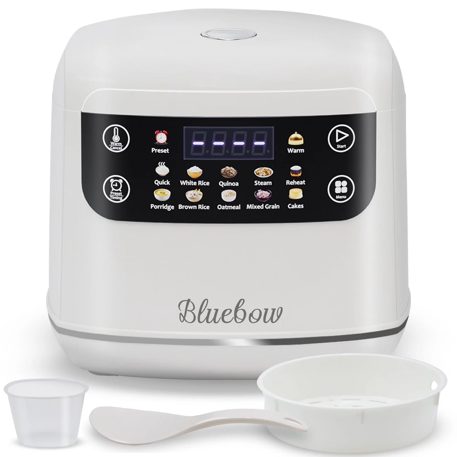 Digital Rice Cooker, 6-Cup/2.1Qt Small Rice Maker, 10 Presets, 24-Hour Delay Tim