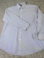 Stafford Travel Wrinkle Free Oxford Shirt Reg. Fit Blue Check Mens 16.5 34-35EUC
