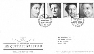 2022 HM Queen Elizabeth in Memoriam RM FDC FDI RM Tallents House SpHS