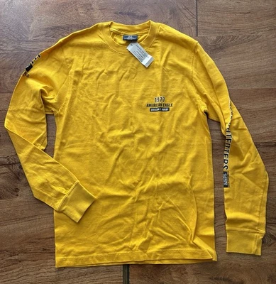 AE Men's Long Shirt Yellow X-Small Cotton New With Tags - Image 1 of 4