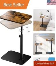 Mesa auxiliar sofá bandeja para sofá base de metal pesado altura giratoria/ajustable, sofá...