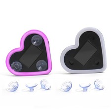 2Pcs Solar Powered Heart Light for Car, LED Wireless Ambient Lamp with 6 Pink