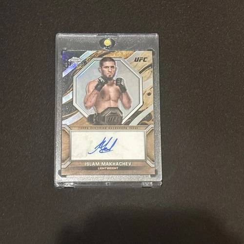 Islam Makhachev 2024 Topps Chrome Certified Mark Champion Refractor auto 015/150 - product listing photo