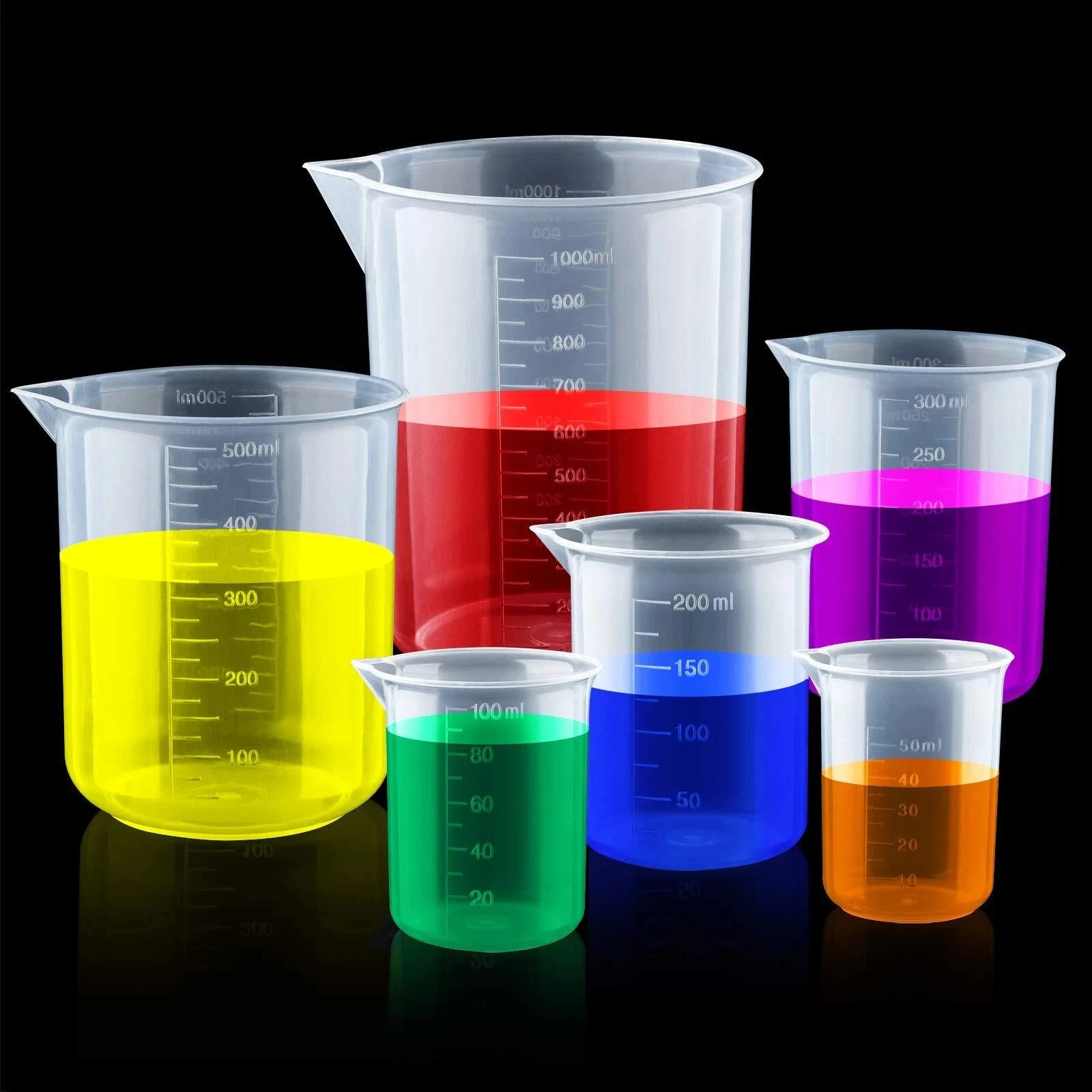 10-1000ml Measuring Cup Plastic Jug Beaker Kitchen Tool For Laboratories