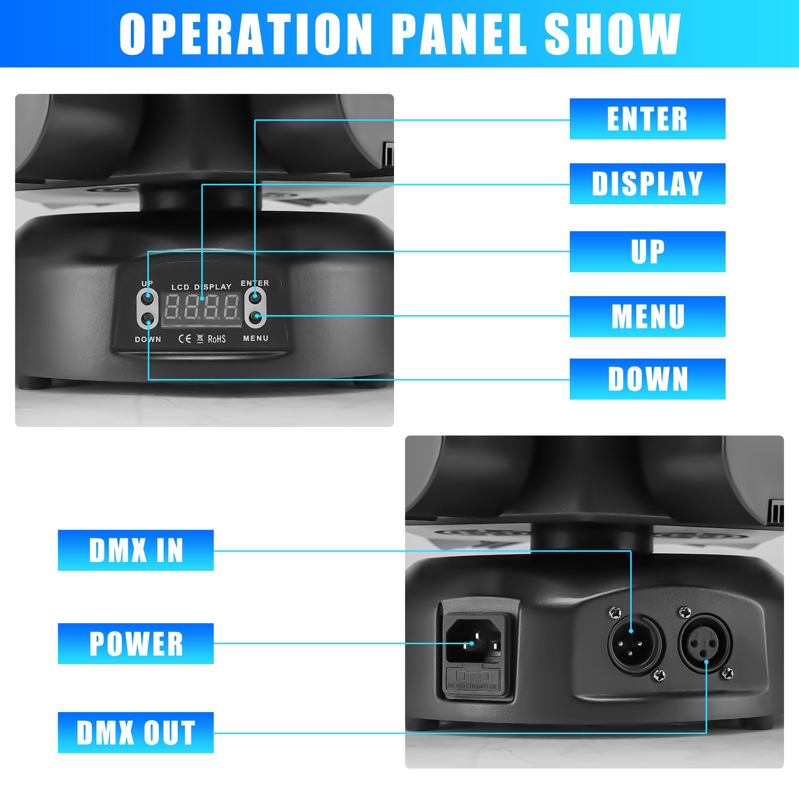 6 Arms Bee Eye Laser Moving Head Lighting DMX RGBW LED Gobo Beam Stage Light KTV