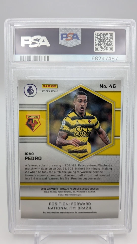 Panini Mosaic Joao Pedro Rookie Naranja Fluorescente PSA 10 POP 3 Foto 2 de 2