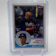 Topps Ronald Acuña Jr. 2018 Update Series 1983 Design Rookie #83-13 Braves Card. rookie card picture