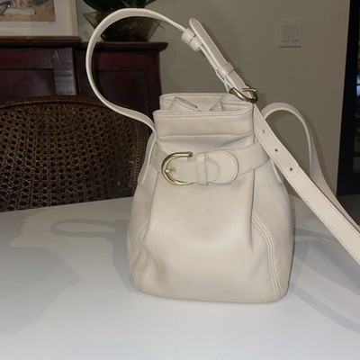 Vintage Coach 4156  Ivory Soho Bucket Bag Leather Crossbody Shoulder Handbag 7x9