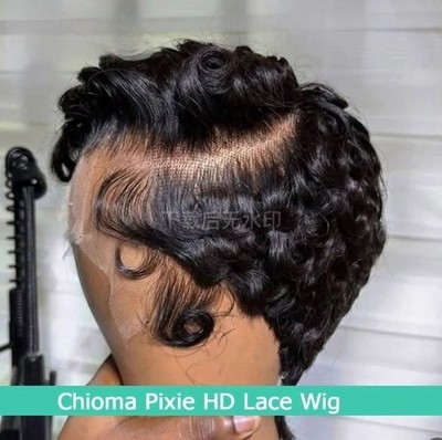 Pixie Curls Lace Front Wigs Pixie Cut Short Bob Human Hair Wig PrePlucked