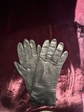 Vintage Black Kid Leather Gloves 10" Sz 6 1/2 BUTTERY SOFT Italy