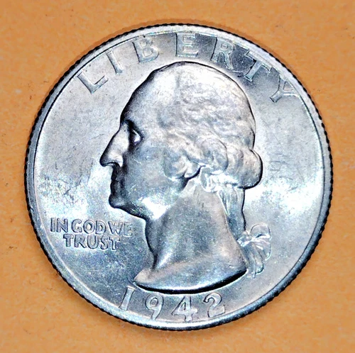 1942-S 25C Washington Quarter- BU