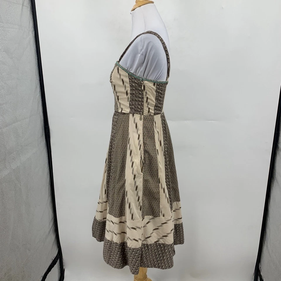 Vestido Edme & Esyllte Mujer 2 Multi Algodón Estampado Deshuesado Acampanado Forrado Pin Up Foto 4 de 4