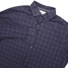 Charles Tyrwhitt Dress Shirt Mens 16.5 34/35 Blue Plaid Slim Fit Long Sleeve