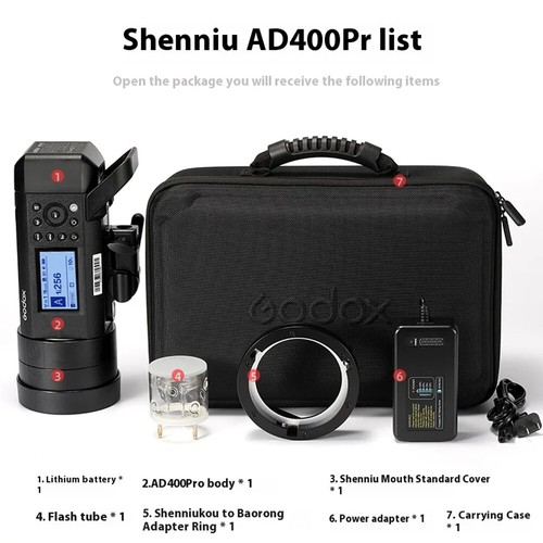 US Godox AD400 Pro TTL WITSTRO All-in-One Outdoor Flash Speedlite Li-on Battery - Picture 14 of 30