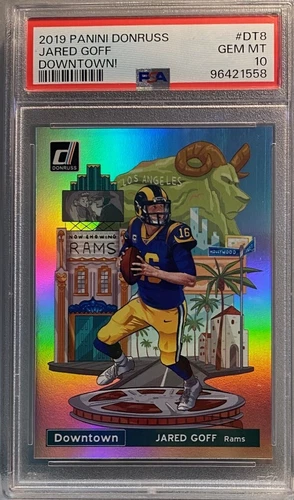 2019 Donruss Jared Goff downtown PSA 10! RARE ! POP 5! Rams Lions!