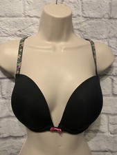 Betsey Johnson Strappy Back Push Up Bra  J3977RS 34D  B1146