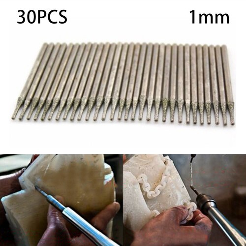 30Pcs 1 Mm Core Drill Bits Cutter Coated Solid Bit For Gemstone