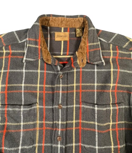 St. John’s Bay Shirt Men L Plaid Flannel Chore Jacket Shacket Button Up Corduroy - Picture 10 of 10
