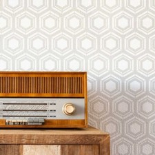 Hexagon Allover Stencil - Large Geometric Wall Stencil - Reusable Wall Pattern