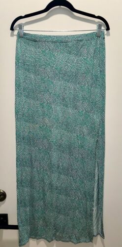 Joie Filya Maxi Silk Skirt - Elastic Waist - Teal/Turquoise - Size Small - Picture 2 of 3