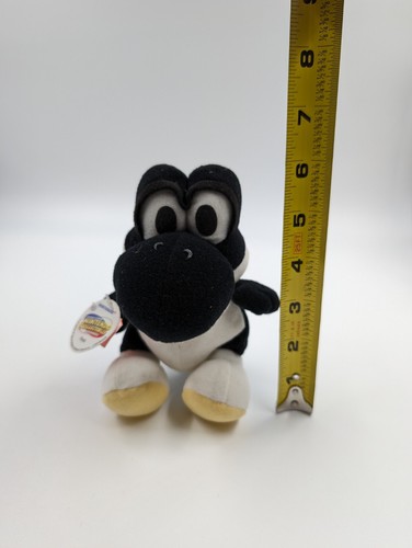 Rara bambola peluche vintage 1999 Nintendo Black Yoshi Toyssite Bean Bag con etichetta - Foto 5 di 5