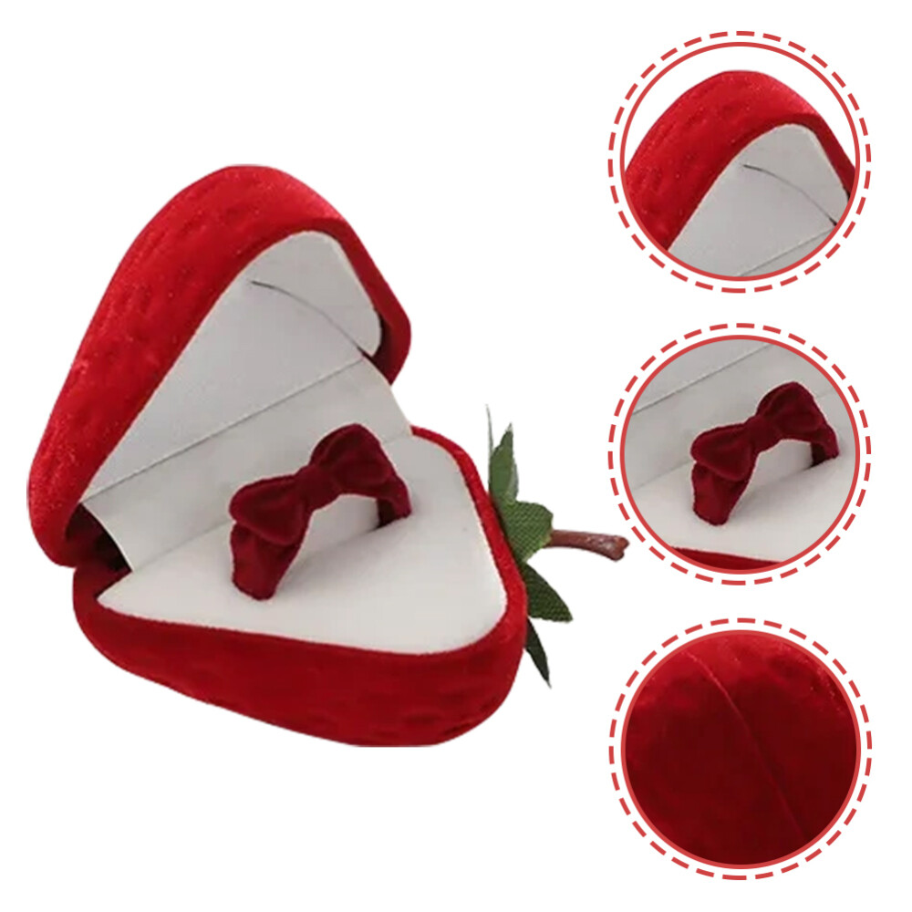 2 Sets Storage Gift Strawberry Jewelry Box Wedding Engagement Proposal