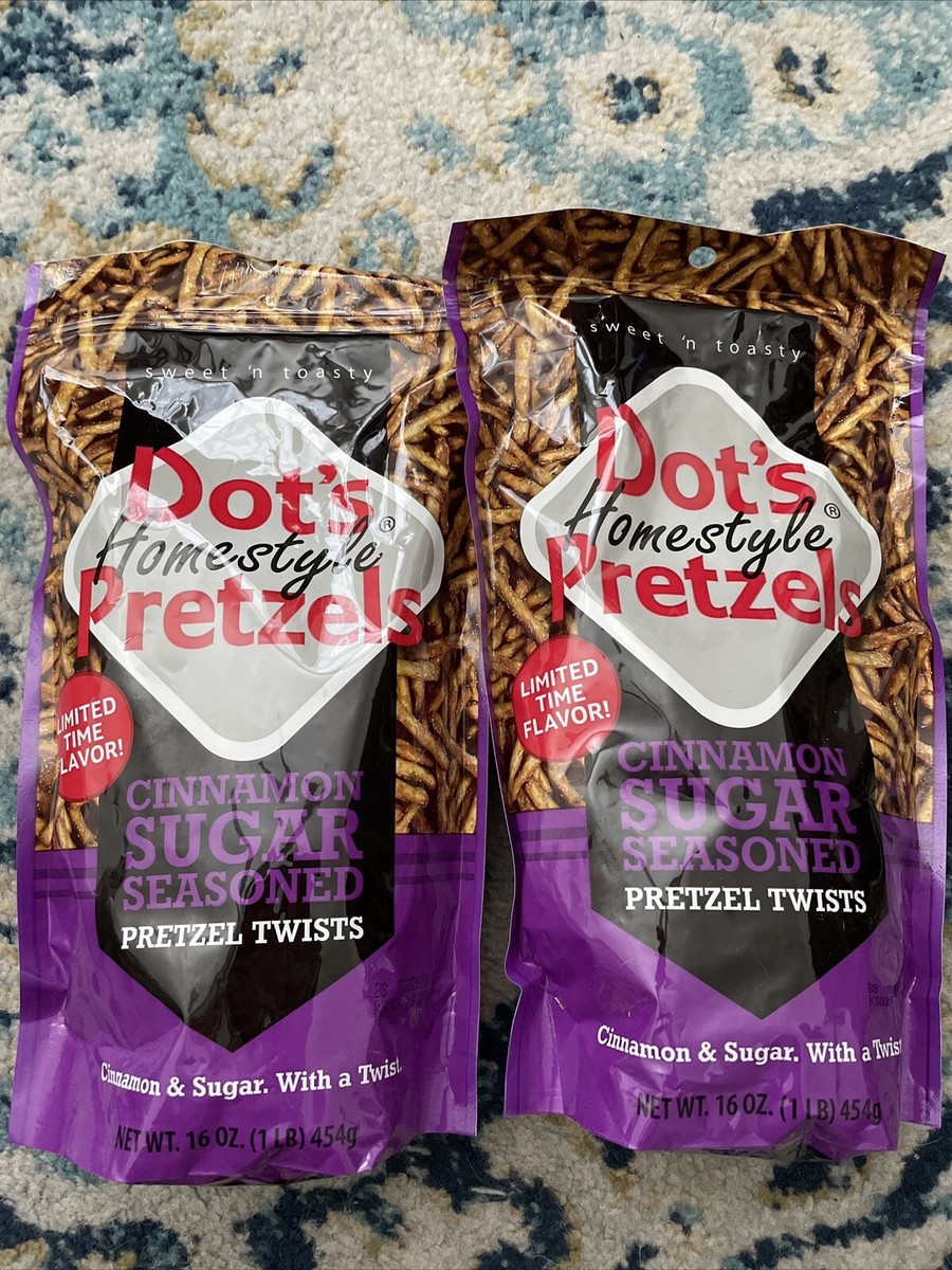 2 Pks LIMITED EDITION Cinnamon & Sugar Dots Pretzels Homestyle