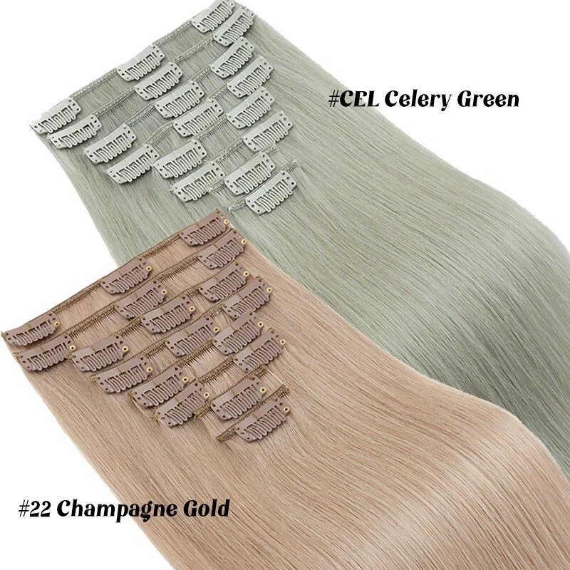 CLEARANCE Clip In Real Remy Human Hair Extensions 8PCS 18Clips Full Head Wefts - image 2 of 4