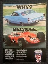 1967 STP OIL TREATMENT 8.5x11" Print Ad VG+ 4.5 Why? Because