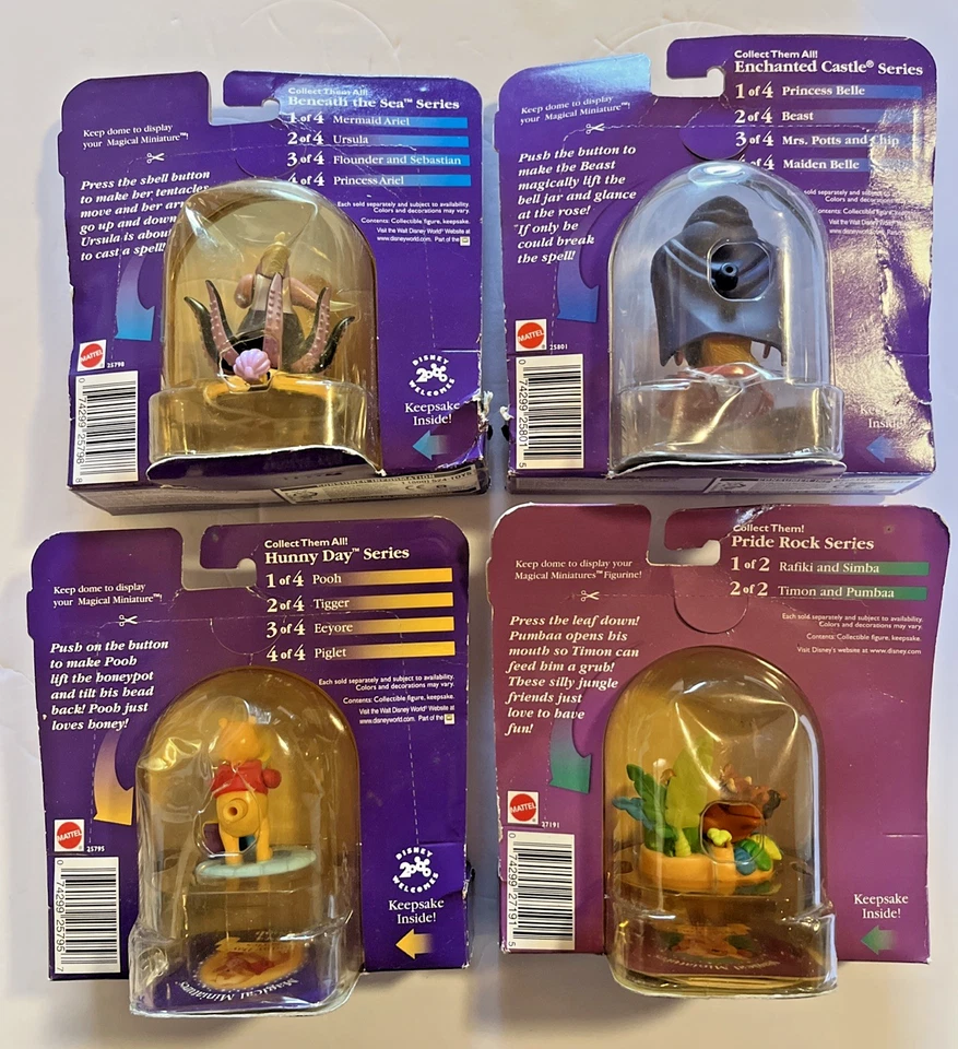 Disney Magical Miniatures Lot of 4 Beast Ursula NEW w/ Damaged Packaging 1999 - Image 2 of 4