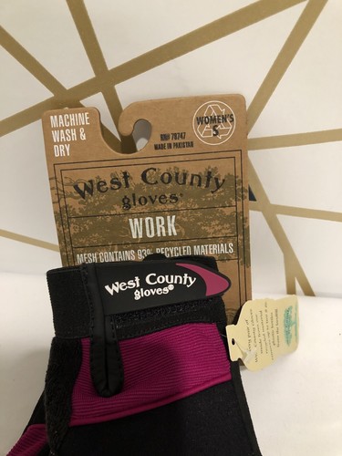 West County Women's Gloves – Small, Berry, Work Gloves with Four-Way 2pk NEW - Picture 5 of 6