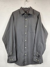 Eddie Bauer Wrinkle Free Classic Fit Gray Check XL Shirt Long Sleeve
