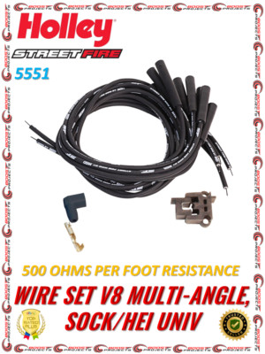 Street Fire Spark Plug Wire Set Multi-Angle For Plymouth/Buick/Cadillac/Dodge V8