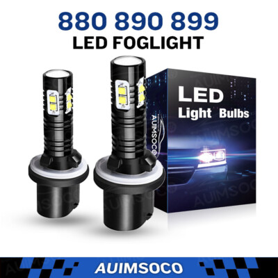 880 899 LED Fog DRL Light Bulbs 4000LM Foglight High Power 8000k Super ...