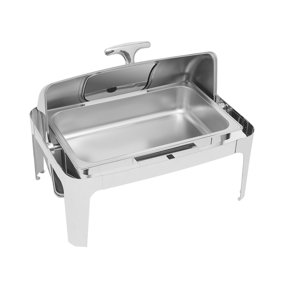 14.26QT Stainless Steel Chafer Buffet Chafing Dish Set Roll Top Food