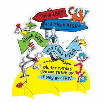 Seuss Cat in the Hat Birthday Party Table Directional Sign