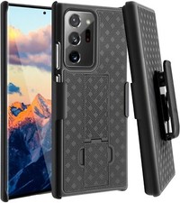 For Samsung Galaxy Note 20 Ultra - HARD HOLSTER KICKSTAND CASE BELT CLIP BLACK
