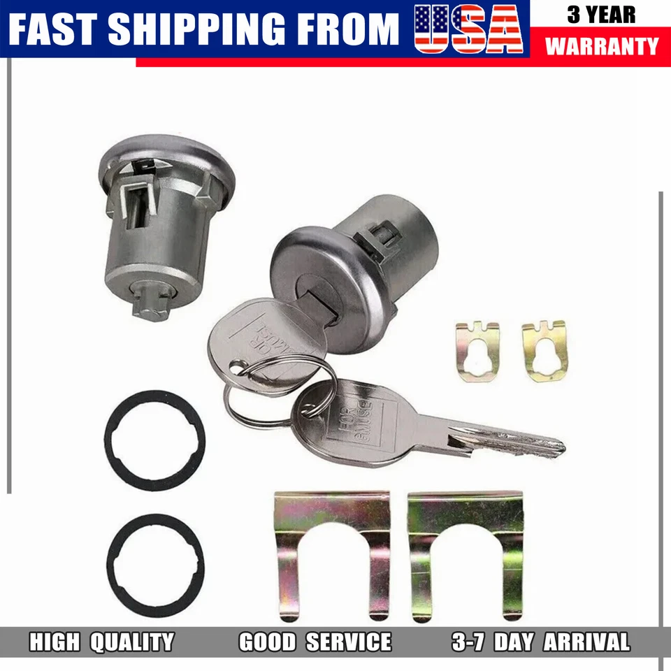 New Pair Door Locks Cylinder LH & RH Fits Chevrolet 1970-1997 With Keys 608307 - Изображение 2 из 4