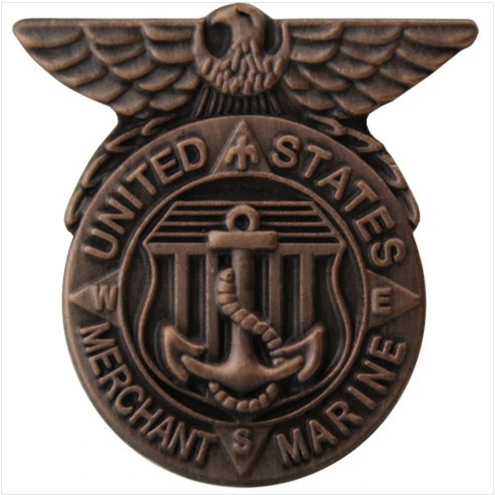 GENUINE U.S. LAPEL PIN: MERCHANT MARINE HONORABLE SERVICE