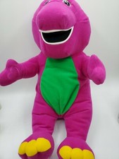 Vtg clean Playskool TALKING BARNEY 15  Plush Purple Stuffed Animal tested works