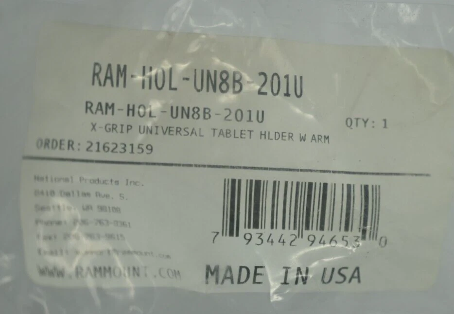 RAM-HOL-UN8B-201U RAM X-Grip Holder for 7"-8" Tablets with Double Socket Arm - Image 2 of 2