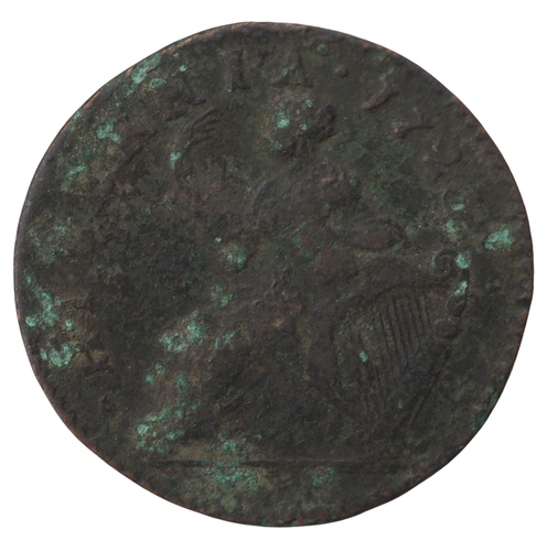 1723 George I United States Hibernia Half Penny Colonial Royal Patent Coinage