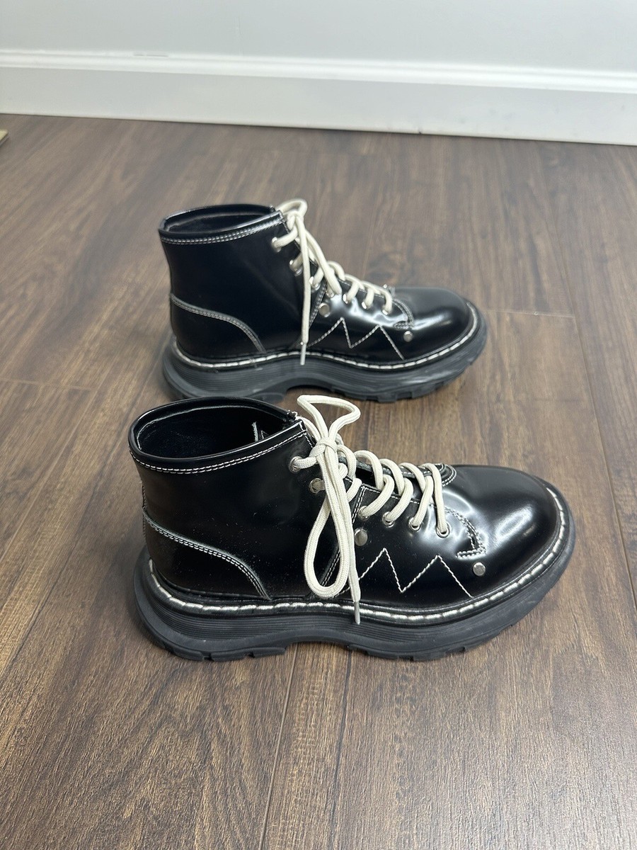 靴 ALEXANDER McQUEEN Tread Lace Up Boot Alexander McQueen Tread Lace-Up Boots | eBay