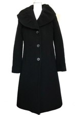 50% Wool, 30% Mohair, Fitted black coat with shawl collar, NINE WEST, Size XS-S
