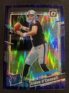 Aidan O'Connell 2023 Donruss Optic Purple Shock Rookie Card #258 - Raiders