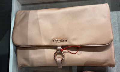 NEW Tumi Voyageur ELIZA 8.75  Nylon Jewelry Travel Roll Case - ROSE w/ ROSE GOLD