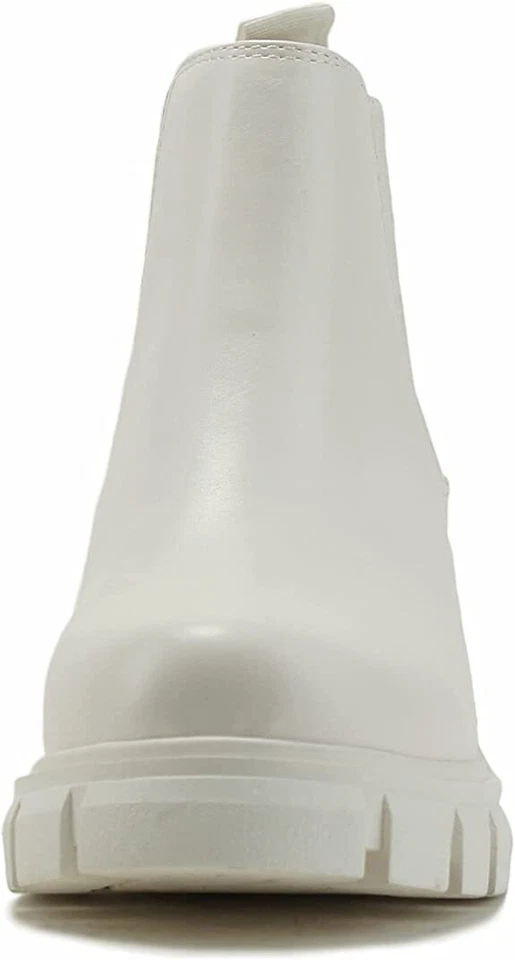 Botas al tobillo anchas Soda Pioneer blancas con suela elástica Gore Chelsea de moda Foto 3 de 4