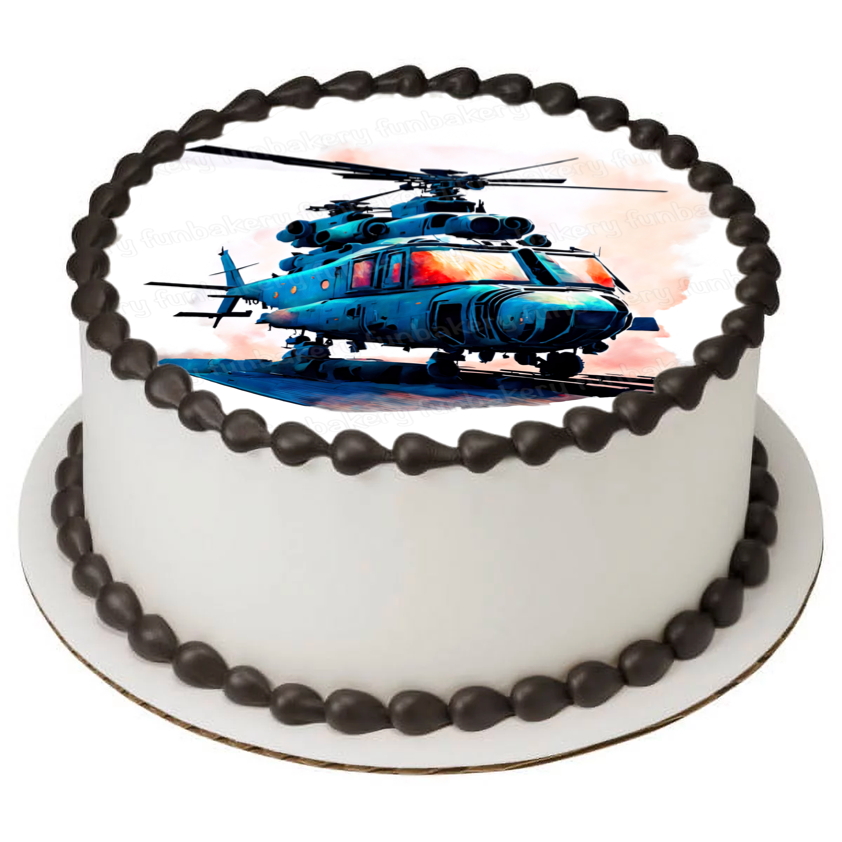 Army Military Helicopter Cake Topper Party Edible Birthday